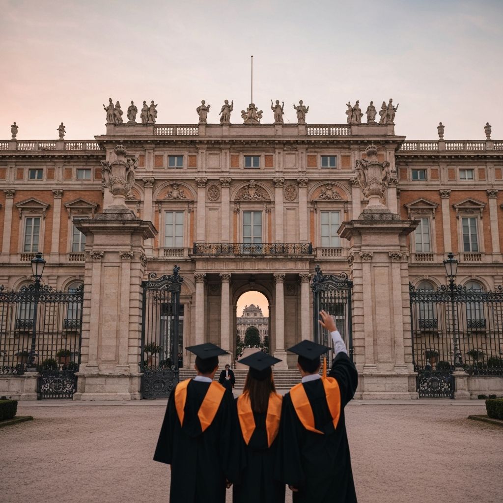 Laureati davanti alla Reggia di Caserta, sede operativa di Uni.Hub